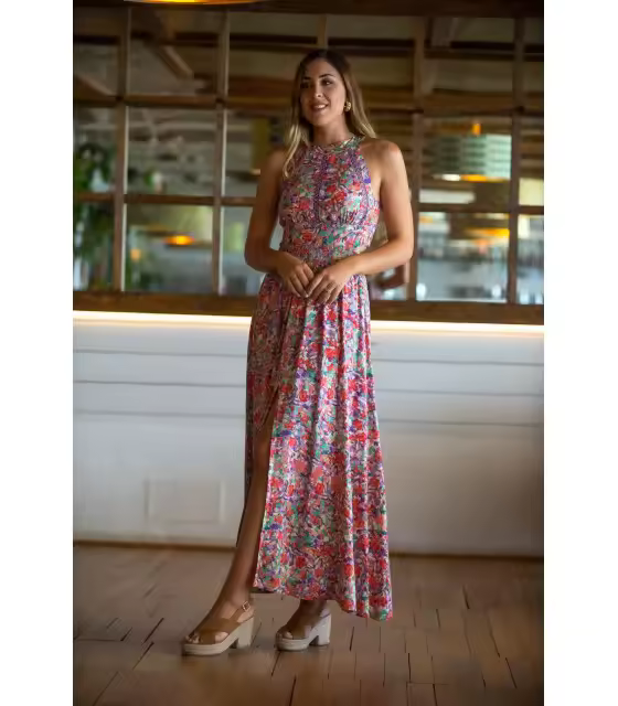 VESTIDO CHININI ÁGATA SUNSET AND MOON  PV2272F - 1