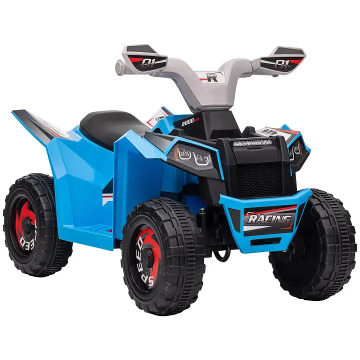 HOMCOM Quad eléctrico infantil, mini quad eléctrico con funciones de avance y retroceso, vehículo eléctrico de 6 V para niños de 1,5 a 3 años, 2,5 km/h, azul - 1
