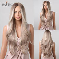 Pelucas Sintéticas Largas De Ombre Marrón Rubia Con Franja Para Mujeres Afro Peluca Cacheada Resistente Al Calor Para Uso Diario Cosplay - details 22