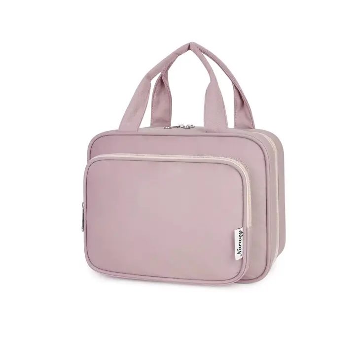 SSITO Neceser de viaje Colgante para Mujer, Organizer de accesorios de maquillaje, color empolvado Pink-Tamaño median - 1