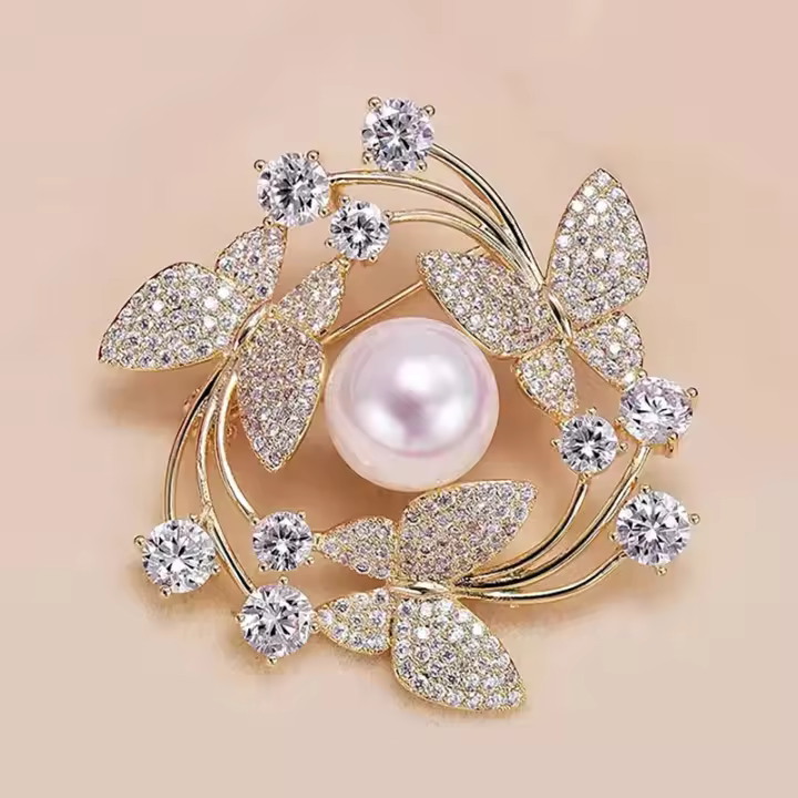 Broche De Mariposa Temprana Joyería De Moda Broche De Moda Para Trajes Inlaid Con Piedra Preciosa Generoso Para Mujeres - 1