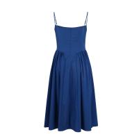 Vestido Midi Elegante Y Delgado Sin Espalda Para Mujer Vestido De Fiesta De Verano Elegante Con Suspensión Sólida Vestidos Para Mujer - details 18