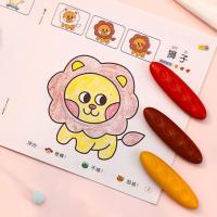 Crayones Plásticos Lavables En Forma De Maní 12/24/36 Colores Herramientas De Pintura Erasables Para Niños Sin Manos Sucias - details 2