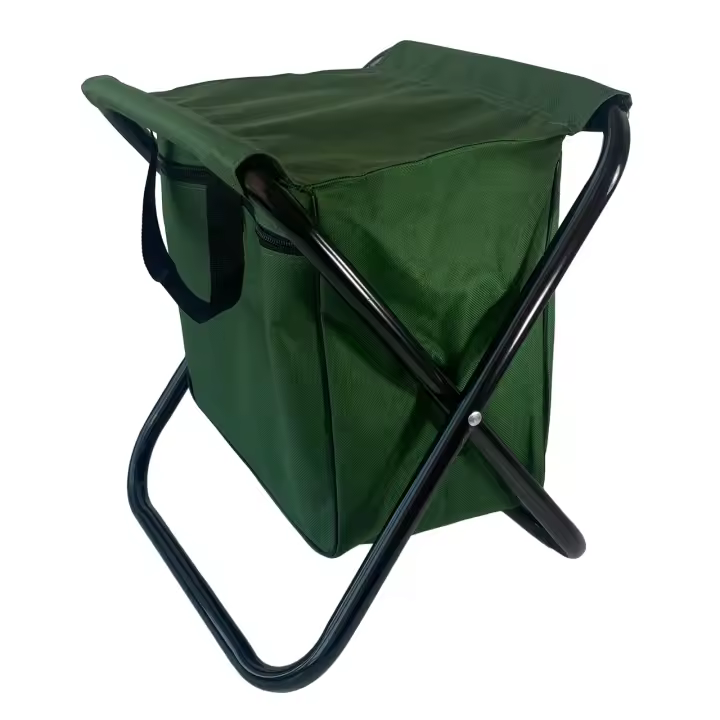 Maxia Market Silla Pesca Portátil de Poliéster y Metal con Asas y 1 Bolso, Taburete Pesca, Silla Portatíl 32 x 26 x 34 cm - 1