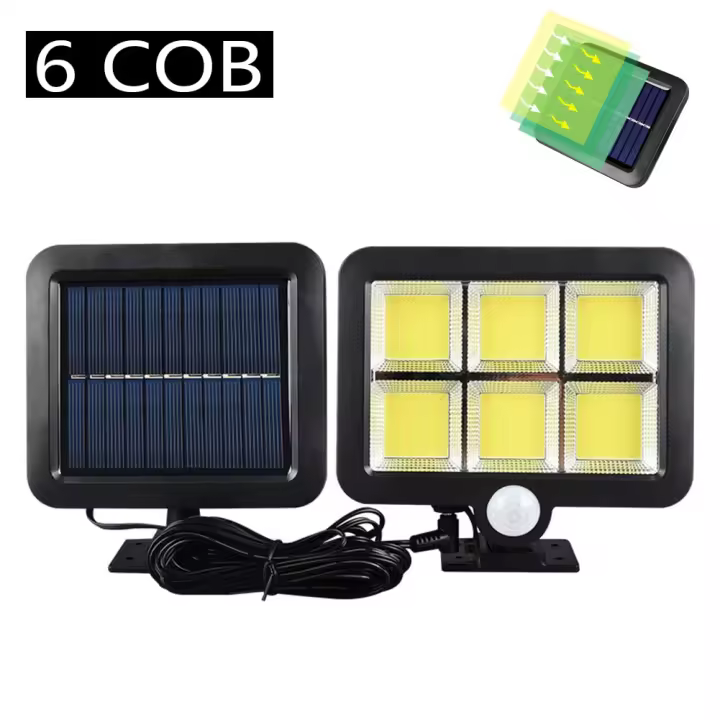 Luz Solar Recargable Con Sensor De Movimiento Exterior 1/4/6 COB Luz De Pared Impermeable Emergencia Calle Jardín Porche LED - 1
