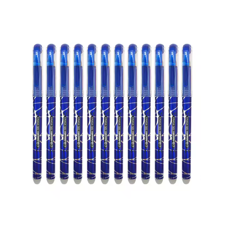 RHardware 12 bolígrafos de tinta azul, borrable de gel 0,7mm - 1