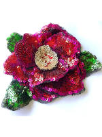 1 Pieza Patch De Rosa 3D Con Lentejuelas Rojas Para Moda Aplicación Brillante En Ropa DIY Parche Floral Para Adultos - details 5