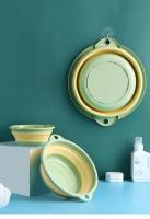 Cubeta Plegable Portátil Para Lavado De Rostro Y Viajes Ecológica Y Duradera Ahorradora De Espacio En Plástico Azul Rosa Verde - details 0