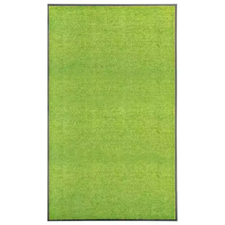 vidaXL Felpudo lavable verde 90x150 cm - 1