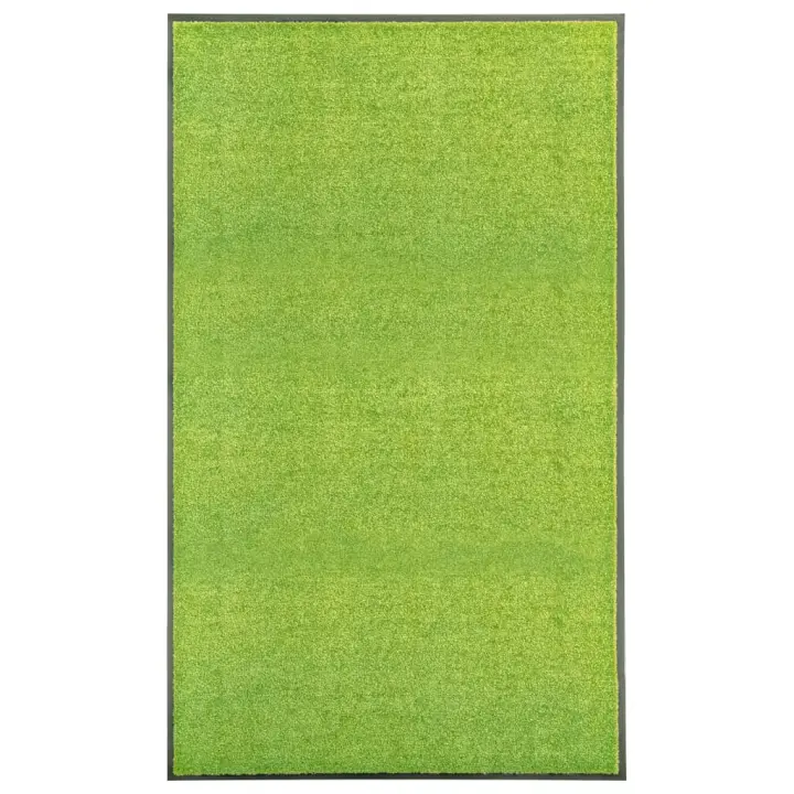 vidaXL Felpudo lavable verde 90x150 cm - 1