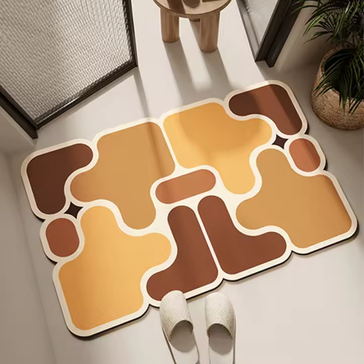 Alfombra De Baño Moderna De Arcilla De Diatomeas Absorbente Y Secado Rápido Antideslizante Para Puerta Cocina Hogar Y Hotel - 1