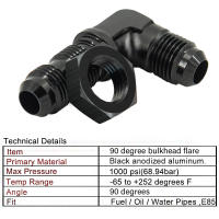 Adaptador De Conexión De Combustible De Aluminio 90 Grados 6AN 8AN 10AN Macho Con Tornillo De Bloque Negro Para Motor - details 6