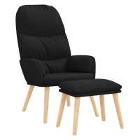 vidaXL Sillón de relax con taburete tela Gris oscuro, Azul, Negro Sillon Dormitorio Sillon Comodos Silla Relax Sillón Sofá - details 1
