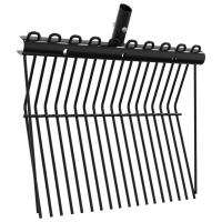 vidaXL Horquilla de rastrillo con 18 púas de acero negro - details 5
