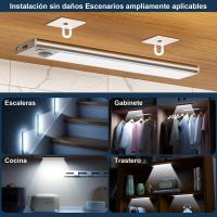 Luz LED Sensor Movimiento Cocina - Armario Luces Pilas Adhesiva Recargable Lampara sin Cables Bajo Mueble Interior Armarios Tira Lamparas Magnetica Pared Barra Light Iluminacion Inalambrica Lights USB - details 3