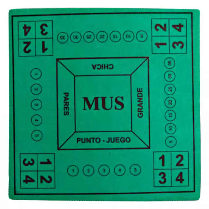Tradineur - Tapete de mus, 2 a 4 jugadores, mantel, alfombrilla de fieltro para juegos de mesa, salón, cartas, grosor 2 mm (Verde, 50 x 50 cm) - 1