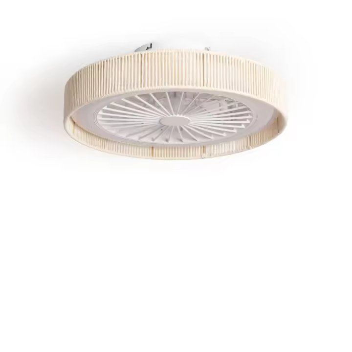 LEDKIA LIGHTING Ventilador de Techo con luz Silencioso DC Algodón Alma Transparente Mando a Distancia Pequeña (hasta 10 m²) 50 cm Beige [Clase de eficiencia energética F] - 1