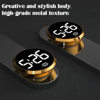Reloj Digital Creativo LED Para Coche Mini Reloj Interno Adhesivo Ornamento Automotriz Accesorios Para Coche Material ABS - details 10