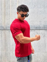 Camiseta Hombre Verano 2023 Cuello V Manga Corta Algodón Fitness Ropa Deportiva Casual Slim Fit Teeshirt Transpirable Secado Rápido - details 14