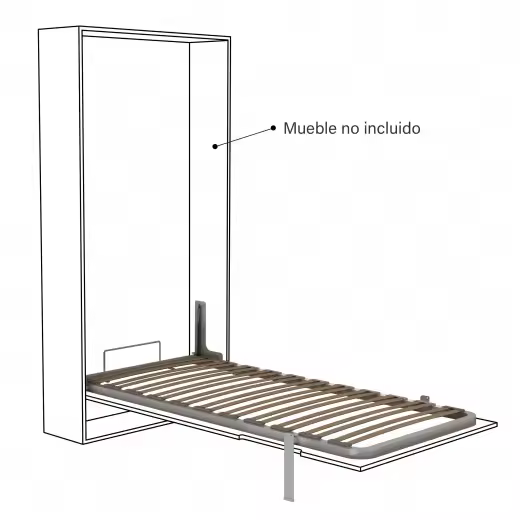 SOMIER VERTICAL 150x190 GRIS CON PATA BASCULANTE - 1