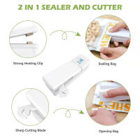 Selladora De Bolsas Mini 2 En 1 Recargable Con Cuchillo Cortador Selladora Portátil Para Almacenamiento De Alimentos Y Plásticos Eco-amigable - details 4