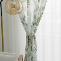 Cortina De Ventana Transparente De Paja De Doble Hoja Gauze Fino Cortina De Tule Voile Para Habitación Moderna Estilo Floral - details 8