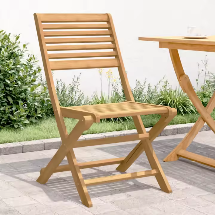 vidaXL Sillas de jardín plegables 2 uds madera acacia 48,5x61,5x87 cm - 1