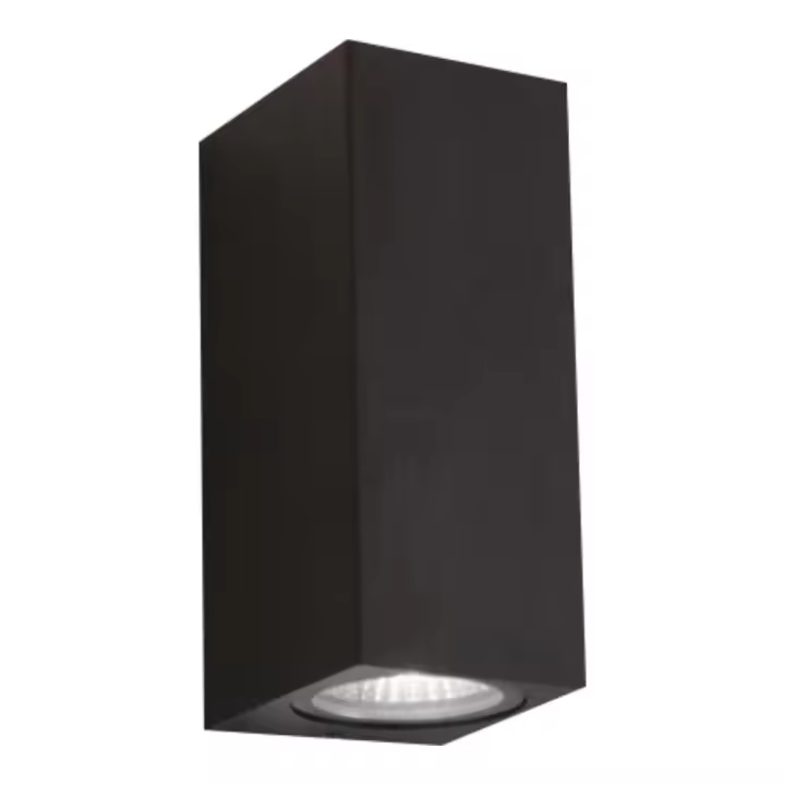 LED7 Aplique Exterior de Pared Negro Cuadrado Compatible con bombilla GU10  / WAL-1580Q-BK - 1