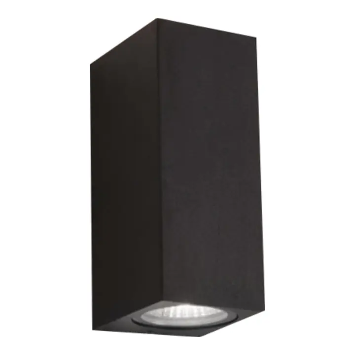 LED7 Aplique Exterior de Pared Negro Cuadrado Compatible con bombilla GU10  / WAL-1580Q-BK - 1
