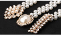 Cinturón decorativo de perlas para mujer - Estilo coreano con strass, ajustable para vestidos y looks dulces - details 12