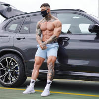 Shorts De Fitness Para Hombre Quick Dry Transpirables Ropa Deportiva Para Gimnasio Y Playa Short De Correr Con Estampado De Letras Talla Verdadera - details 7
