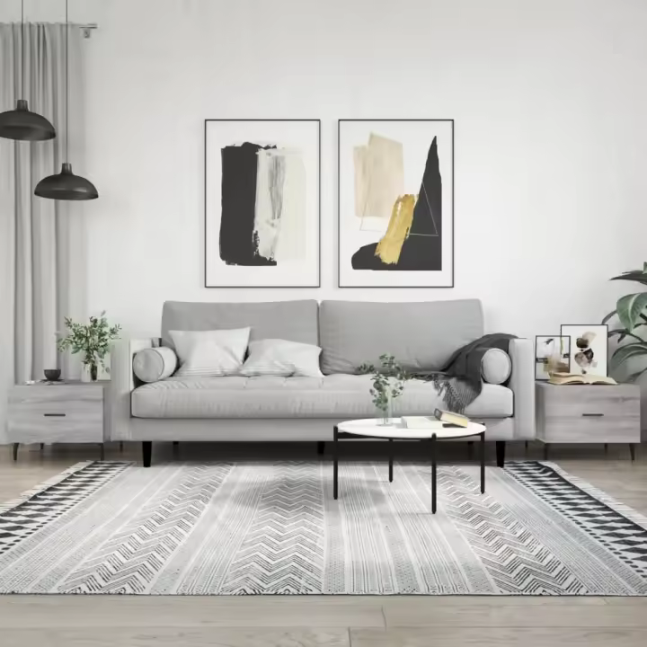 vidaXL Mesas de centro 2 uds madera ingeniería gris Sonoma 50x50x40 cm - 1