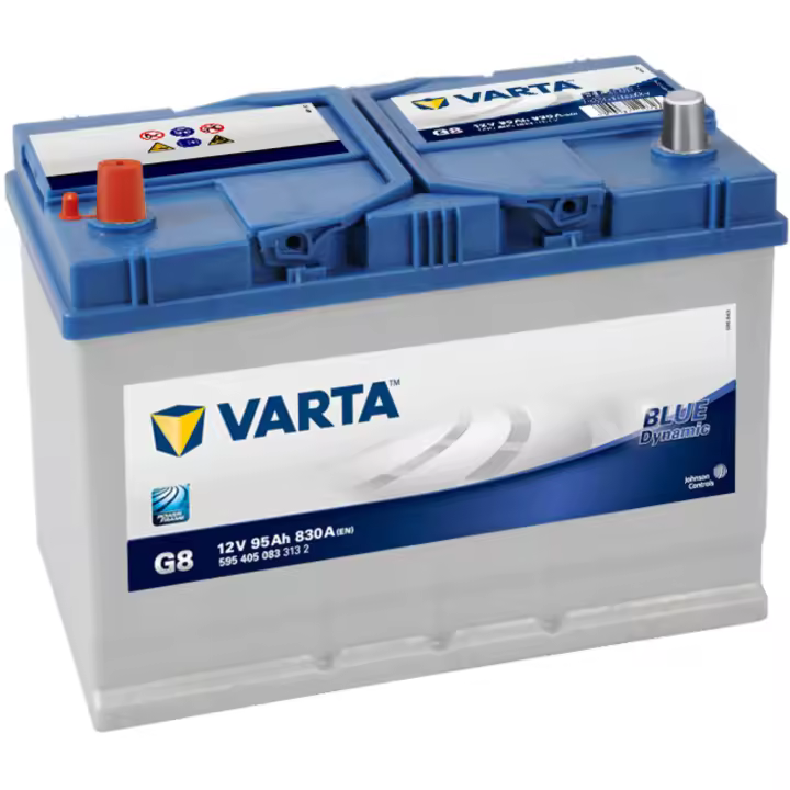 Batería Varta G8 Blue Dynamic. 12V - 95Ah/830A (EN) para automóviles - Número de parte 595 405 083 313 2 en caja D31 - Potencia y Fiabilidad para tu Coche. - 1