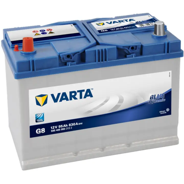 Batería Varta G8 Blue Dynamic. 12V - 95Ah/830A (EN) para automóviles - Número de parte 595 405 083 313 2 en caja D31 - Potencia y Fiabilidad para tu Coche. - 1