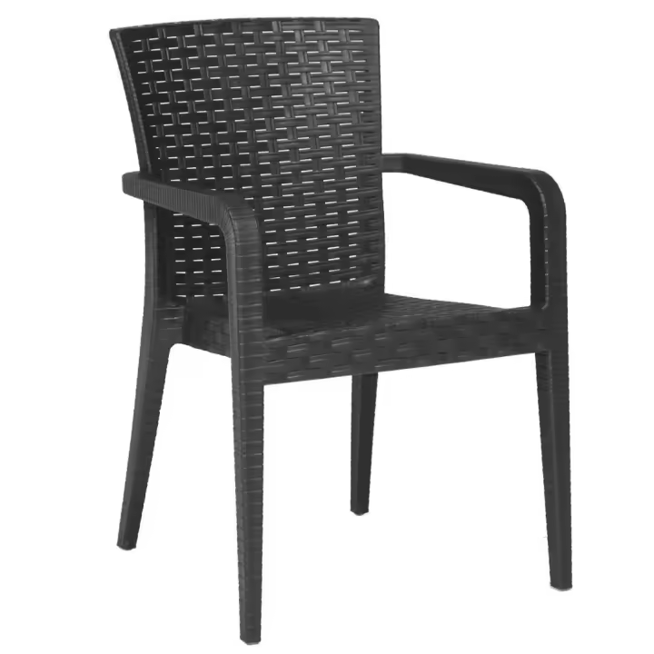 Sillón JAZMIN, apilable, polipropileno antracita - 1