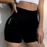 Shorts Deportivos De Cintura Alta Para Mujer Fitness Sin Costuras Delgados Para Ciclismo Y Correr Material De Poliéster - details 1