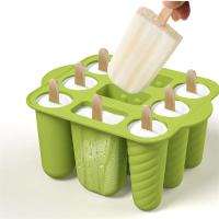 Molde De Helado De Silicona De Grado Alimenticio Con Palitos De Madera 9 Cavidades Para Hacer Popsicles Herramienta De Cocina Para El Verano - details 18