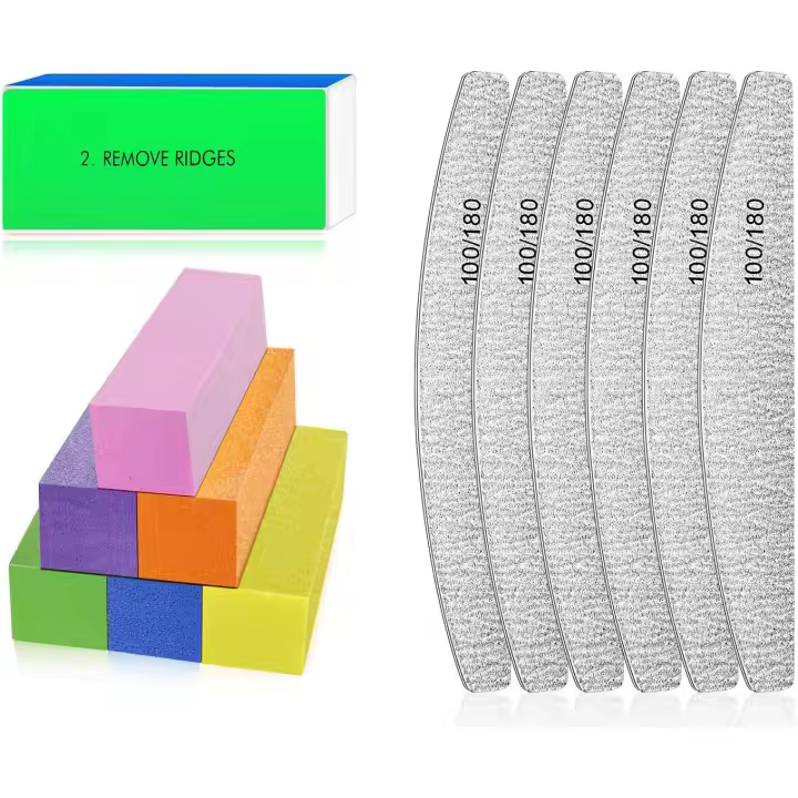 Lime à Ongles Professionnelle - Bloc de Polissage Ongle pour le polissage des ongles, outils de manucure pour la combinaison de gel pour les ongles pour salon de manucure et maison - 1