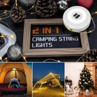 Luz De Cadena LED Recargable 2 En 1 Para Exterior Decoración De Jardín Y Camping Fita Luz Reciclable Para Tentado Iluminación De Vacaciones - details 8