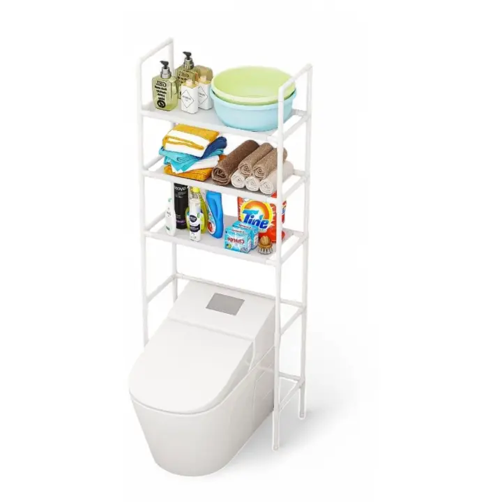 Estante de almacenamiento para inodoro 3 capas, estante multicapa sin perforaciones para lavadora, estante de cocina de pie, ahorra espacio, accesorios de baño - 1