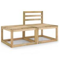 vidaXL Set de muebles de jardín 2 pzas madera de pino impregnada verde - details 0
