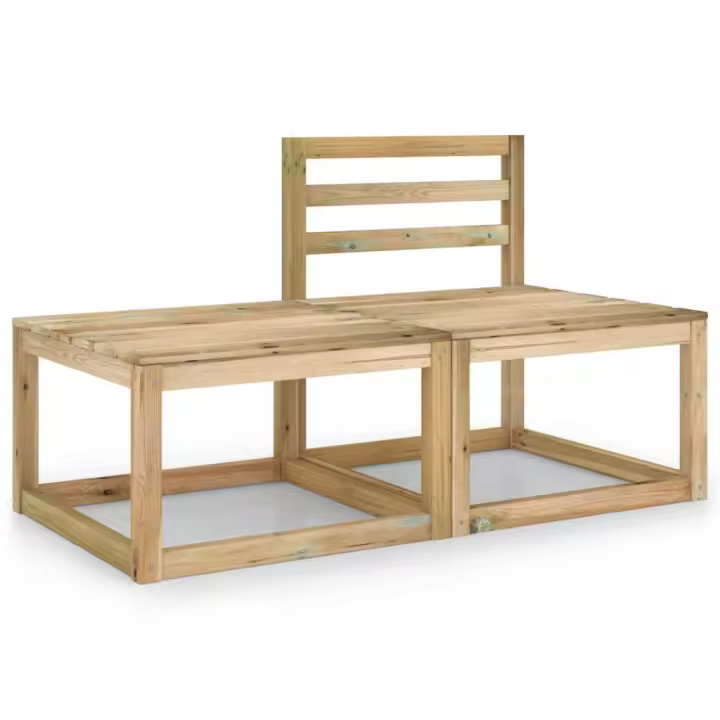 vidaXL Set de muebles de jardín 2 pzas madera de pino impregnada verde - 1