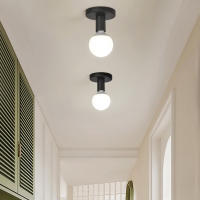 Lámpara De Techo Negra Minimalista E27 Estilo Nórdico Retro Para Decoración De Sala De Estar Dormitorio Baño Cocina Pasillo Y Balcones - details 0