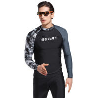 Traje De Baño Para Hombre Con Split Protección Solar Traje De Natación Con Mangas Largas Para Vacaciones Snorkeling Y Surf - details 0