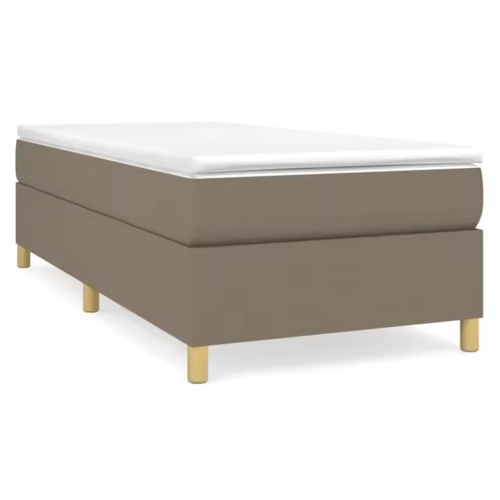 vidaXL Estructura de cama con somier tela taupe 90x200 cm - 1