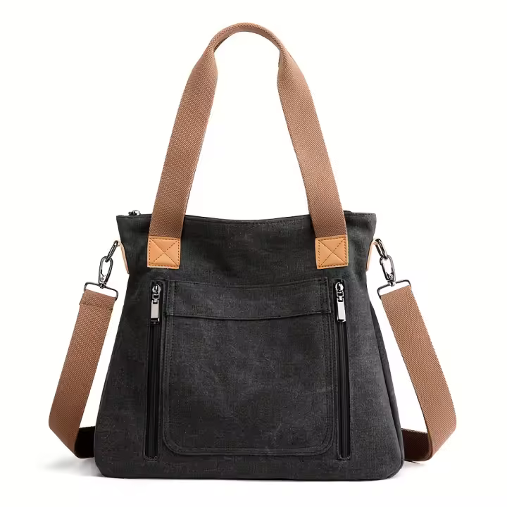 Bolso de hombro de Lona para Mujer, Bandolera multicuional de gran capacidad, para Exteriores, a la moda - 1