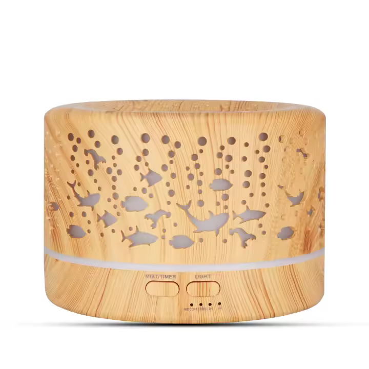 Essential Oil Diffuser, Ultrasonic Aromatherapy Humidifier, Electric Aromatherapy Belt, 7 Lights, Hollow Ocean, Great Gift Choice for Christmas and New Year - 1