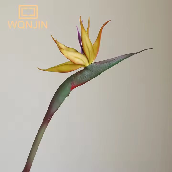 1PC Simulación De Pájaro Del Paraíso Floral Retro Decoración De Hogar Material De Silicona Flores Artificiales Para Fotografía Y Exterior - 1