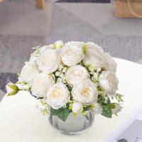 Flores Artificiales De Paeonia Blanca En Tela Sintética Para Decoración De Hogar Vaso Navidad Boda Accesorios De Fiesta - details 4