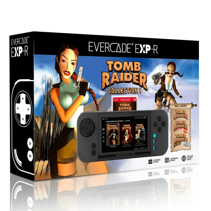 CONSOLA EVERCADE EXP-R NEGRA + Evercade Tomb Raider Collection 1 - Nuevo a Estrenar - PAL España - 1